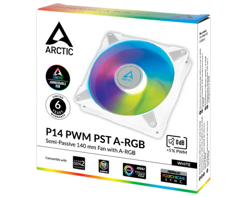 ARCTIC P14 PWM PST A-RGB 140mm ventilator beli (ACFAN00276A) Slika 4