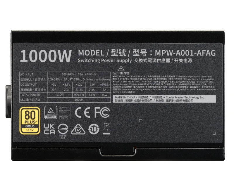 COOLER MASTER Elite Gold 1000W napajanje (MPW-A001-AFAG-BEU) 5Y  Slika 4