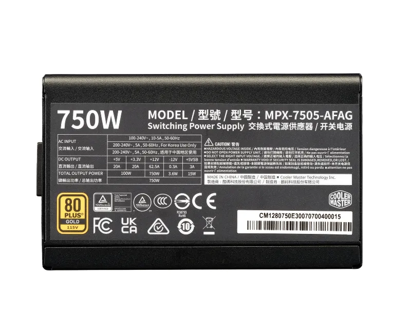 COOLER MASTER Elite Gold 750W napajanje (MPX-7505-AFAG-BEU) 5Y Slika 4