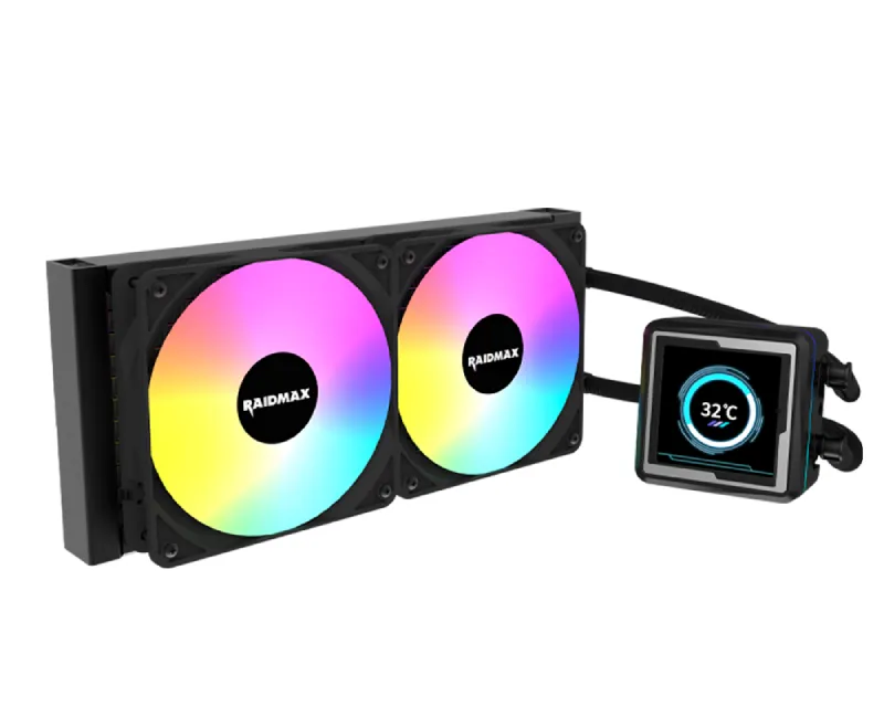 RAIDMAX LM240 ARGB CPU LIQUID COOLER WITH ANIMATION DISPLAY - Vodeno hlađenje crno (LM240BK) F Slika 1