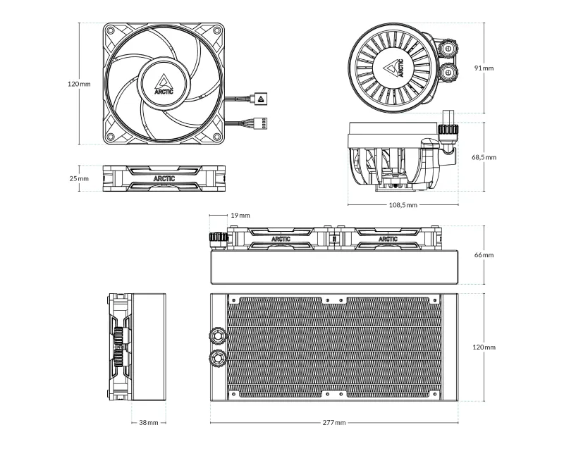 ARCTIC Liquid Freezer III Pro 240 A-RGB White vodeno hlađenje belo (ACFRE00186A) Slika 5
