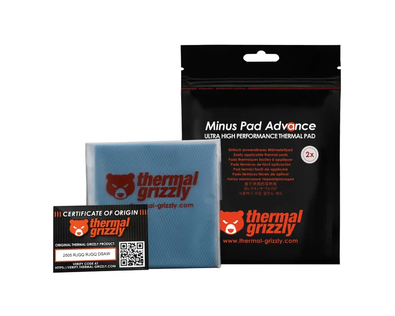 THERMAL GRIZZLY TG Minus Pad Advance - 100x100x0.5mm termal pad (2pcs) (TG-MP-A-100-100-05-2) Slika 7