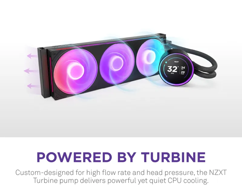 NZXT Kraken Elite 420 RGB V2 vodeno hlađenje crno (RL-KR42E-B2)  Slika 4