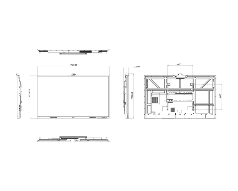 HISENSE 75 inča 75WM6FE 4K UHD LED 400 nita Interactive Display sa kamerom  Slika 4