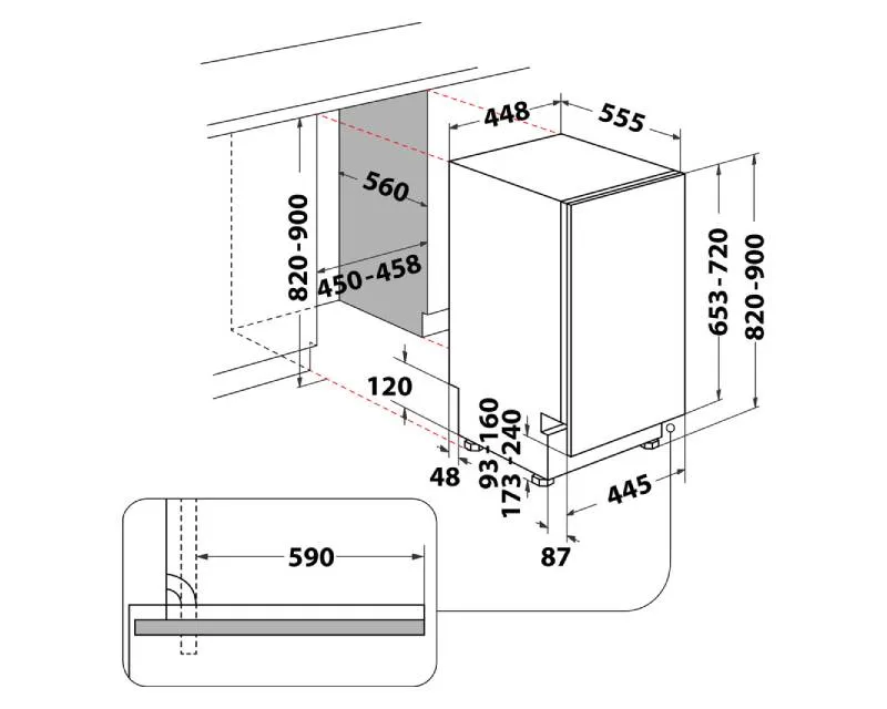 WHIRLPOOL WSIC 3M27 ugradna mašina za pranje sudova - 45cm Slika 8
