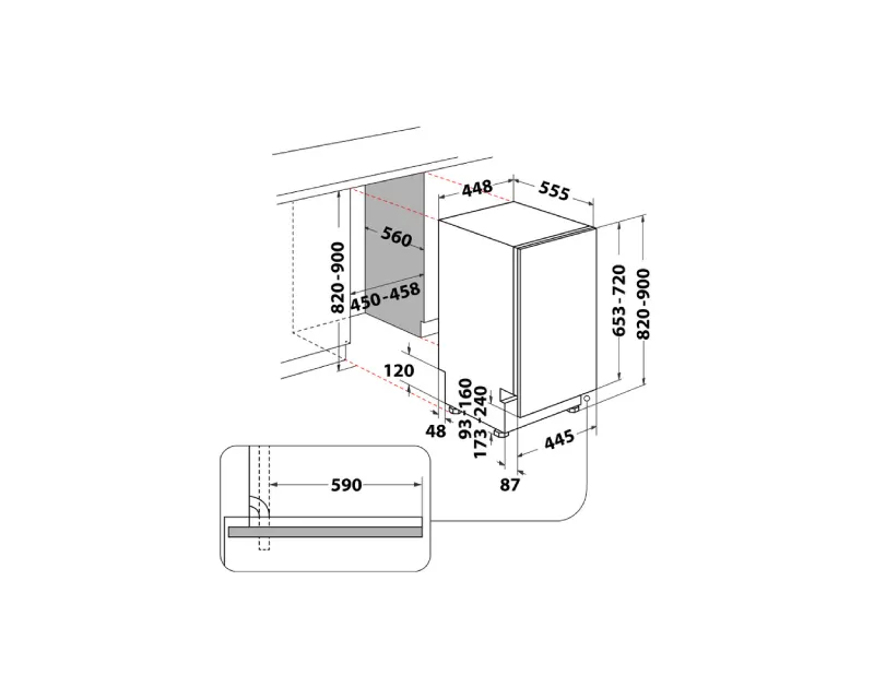 WHIRLPOOL WH6IB10BS7LA0 ugradna mašina za pranje sudova – 45cm  Slika 8