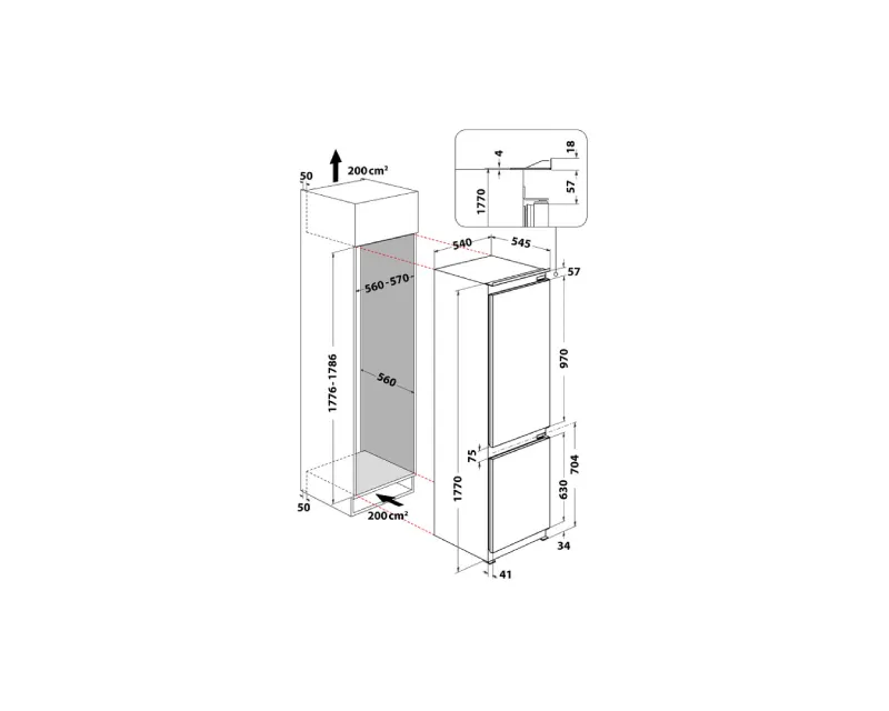 WHIRLPOOL WHC18D011C1 SF ugradni frižider Slika 9