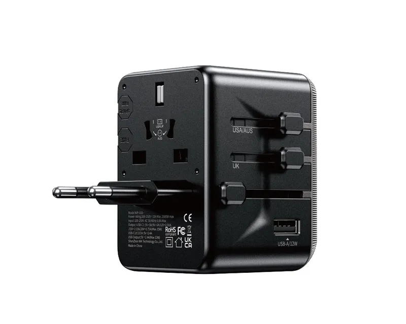 WEKOME WP-U69 Univerzalni Strujni GaN punjač, 5-porta USB (3.0 i 4 x 3.1 tipC-EU/UK/AU/US/JAP) 65W, crni  Slika 1