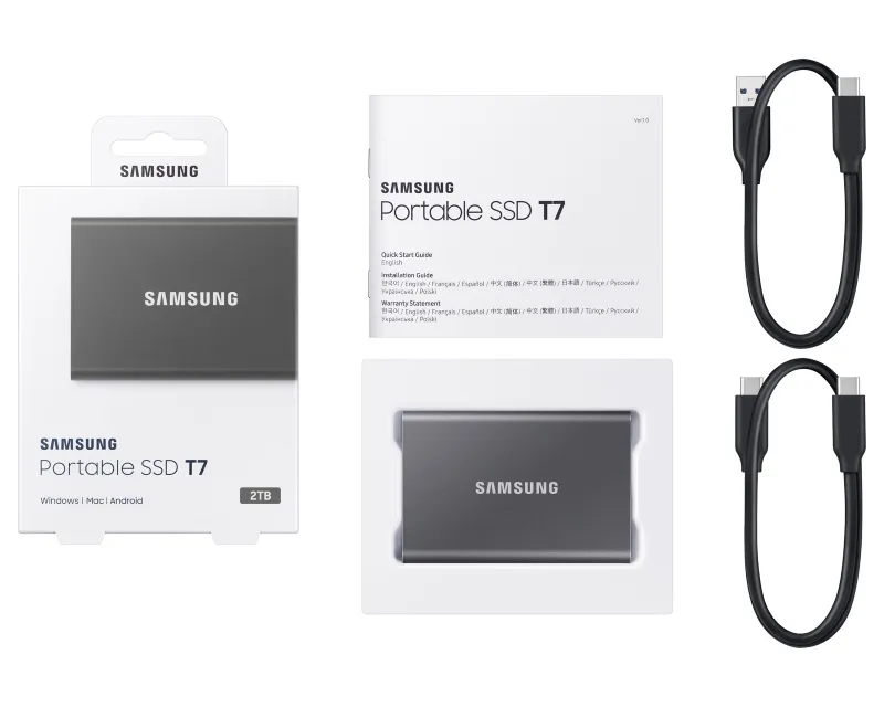 SAMSUNG Portable T7 2TB sivi eksterni SSD MU-PC2T0T  Slika 9