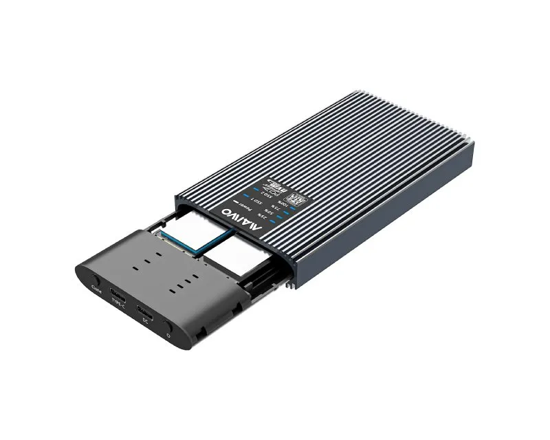 MAIWO Externo dual klon Kućište USB-C na 2 x M.2 NVMe/SATA SSD, K2022CL Slika 2