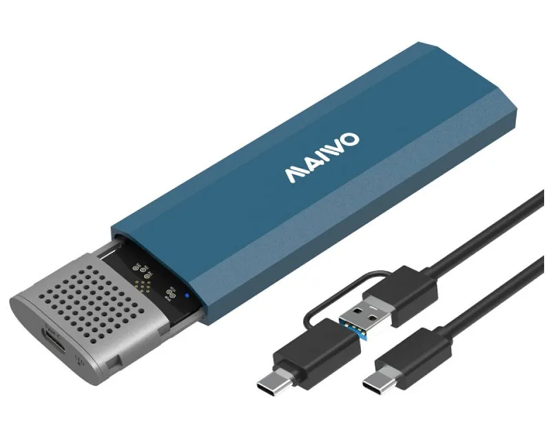 MAIWO Externo Kućište USB-C 3.1 na M.2 NVMe/SATA aluminium, K1690 Slika 2