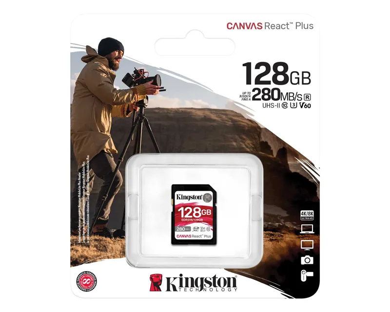KINGSTON Memorijska kartica SDR2V6/128GB 128GB SDXC UHS-II 280R/150W U3 V60 Slika 3