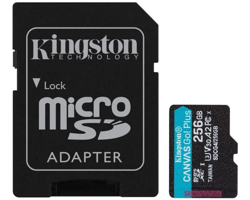 KINGSTON Memorijska kartica U3 V30 microSDXC 256GB Canvas Go Plus 200MB/s A2 + adapter SDCG4/256GB  Slika 1