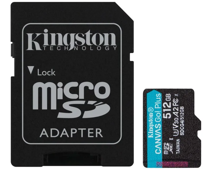 KINGSTON Memorijska kartica U3 V30 microSDXC 512GB Canvas Go Plus 200MB/s A2 + adapter SDCG4/512GB Slika 1