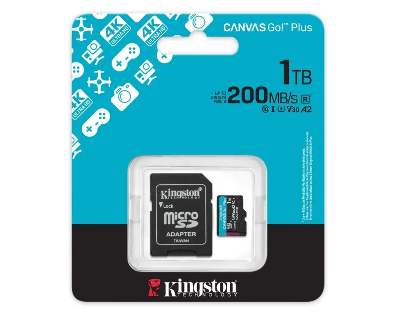 KINGSTON Memorijska kartica U3 V30 microSDXC 1TB Canvas Go Plus 200MB/s A2 + adapter SDCG4/1TB Slika 3