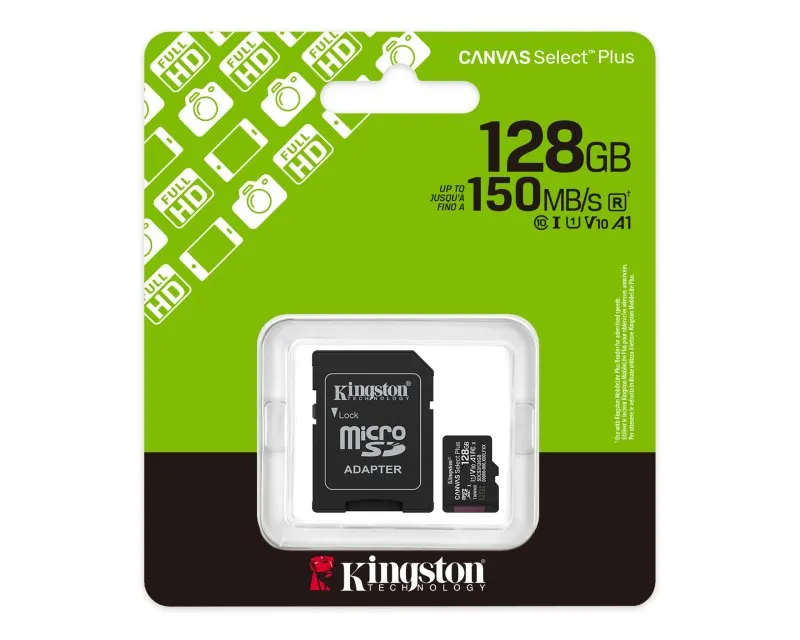 KINGSTON Memorijska kartica U1 V10 SDXC 128GB Canvas Select Plus G3 150R SDCS3/128GB + adapter Slika 3