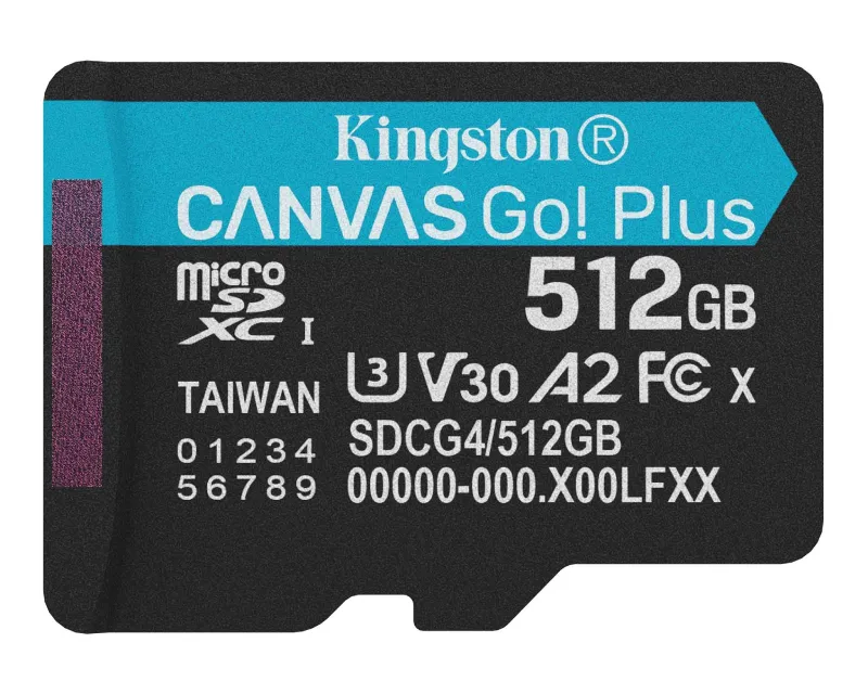 KINGSTON Memorijska kartica U3 V30 microSDXC 512GB Canvas Go Plus 200MB/s A2 SDCG4/512GBSP Slika 1