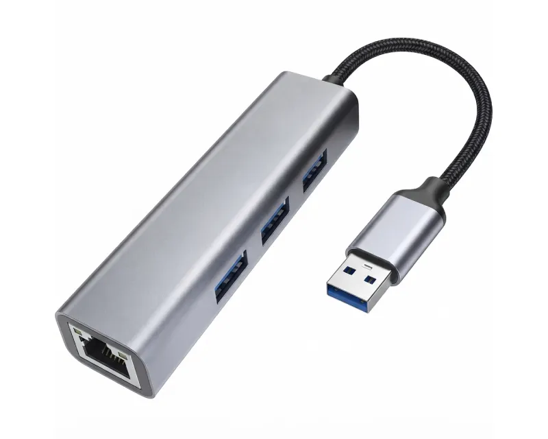 E-GREEN USB 3.0 - HUB (3 port USB 3.0 + 1port fast ethernet 1000Mbs)  Slika 1