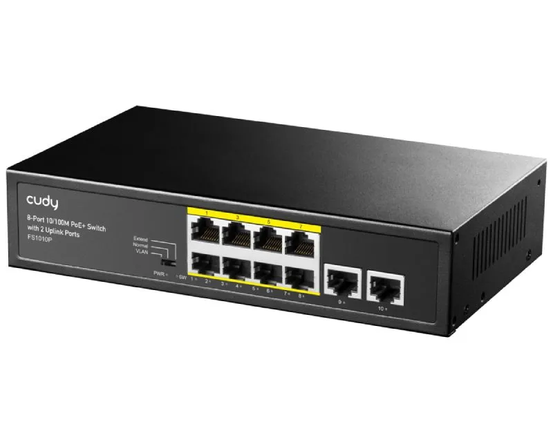 CUDY FS1010P 8-Port 10/100M PoE+ Switch with 2 Uplink Ports Slika 2