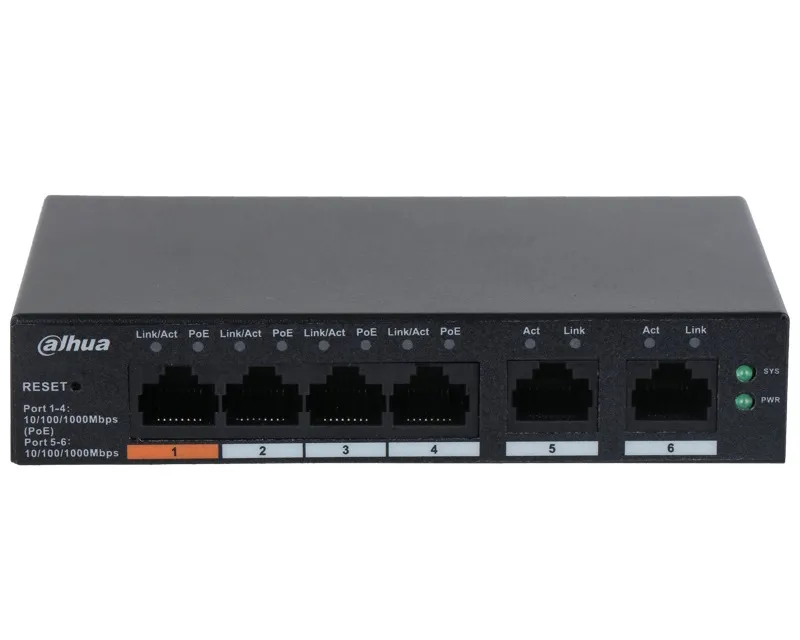 DAHUA CS4006-4GT-60 6-Port Cloud Managed Desktop Gigabit Switch with 4-Port PoE Slika 2