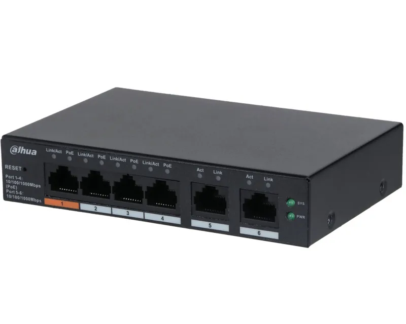 DAHUA CS4006-4GT-60 6-Port Cloud Managed Desktop Gigabit Switch with 4-Port PoE Slika 1