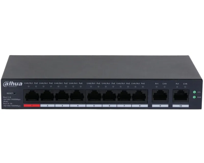 DAHUA CS4010-8GT-110 10-Port Cloud Managed Desktop Gigabit Switch with 8-Port PoE Slika 2