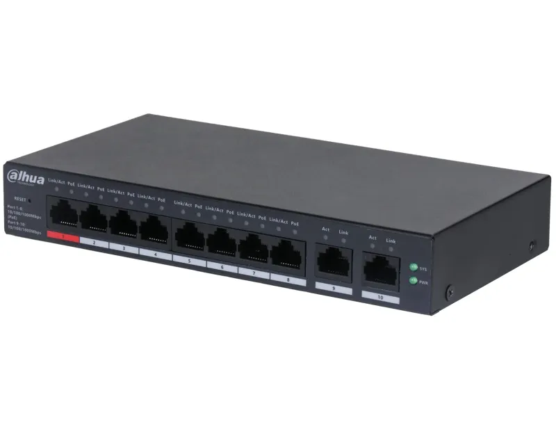 DAHUA CS4010-8GT-110 10-Port Cloud Managed Desktop Gigabit Switch with 8-Port PoE Slika 1