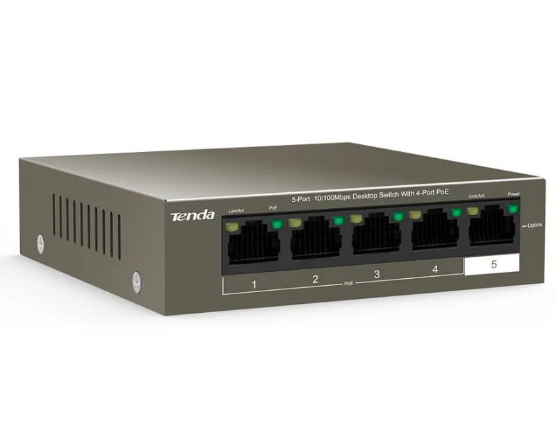 TENDA TEF1105P-4-63W 5-Port 10/100Mbps Desktop Switch with 4-Port PoE Slika 2