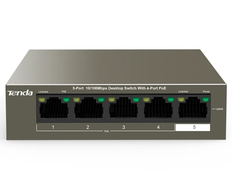 TENDA TEF1105P-4-63W 5-Port 10/100Mbps Desktop Switch with 4-Port PoE Slika 1
