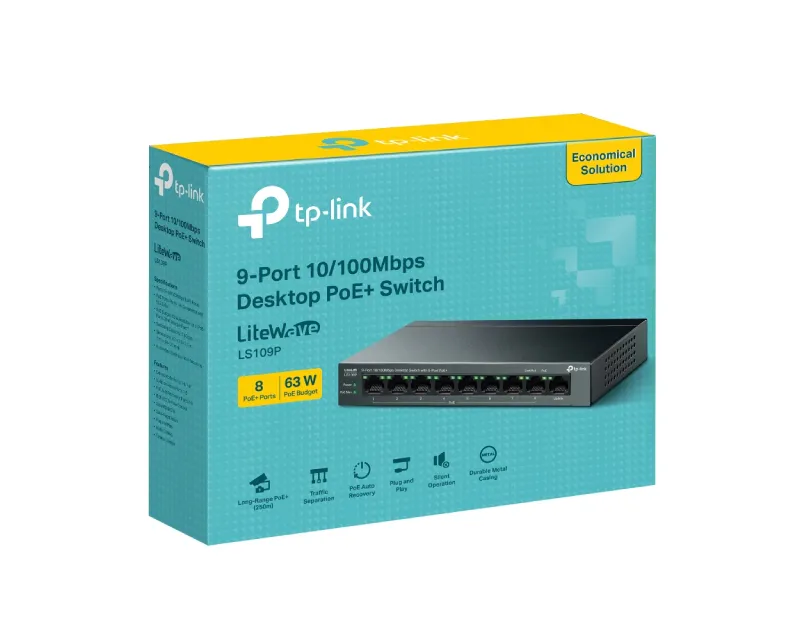 TP-LINK LS109P 9-port 10/100Mbps Desktop switch Slika 3