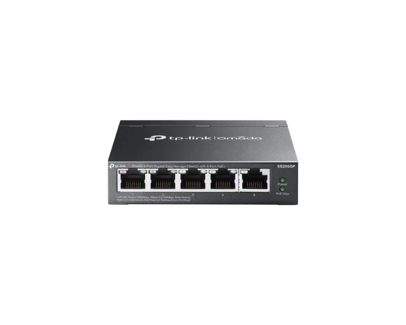TP-LINK_ ES205GP 5-Port 10/100Mbps Gigabit Switch sa 4-Port PoE+  Slika 1
