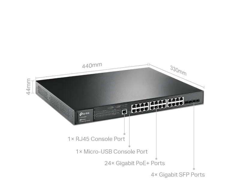 TP-LINK_ SG3428MP Omada 28-Port Gigabit L2+ upravljiv Switch sa 24- Porta PoE+  Slika 3
