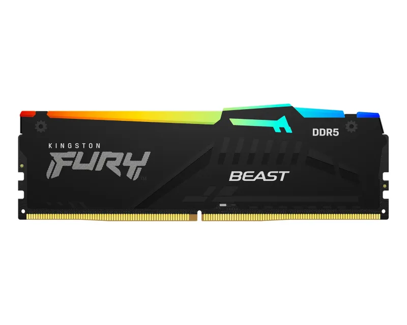 KINGSTON DIMM DDR5 64GB (2x32GB kit) 5200MT/s KF552C40BBAK2-64 Fury Beast RGB black XMP Slika 1
