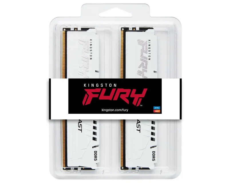 KINGSTON DIMM DDR5 64GB (2x32GB kit) 6000MT/s KF560C36BWEK2-64 FURY Beast White EXPO Slika 3