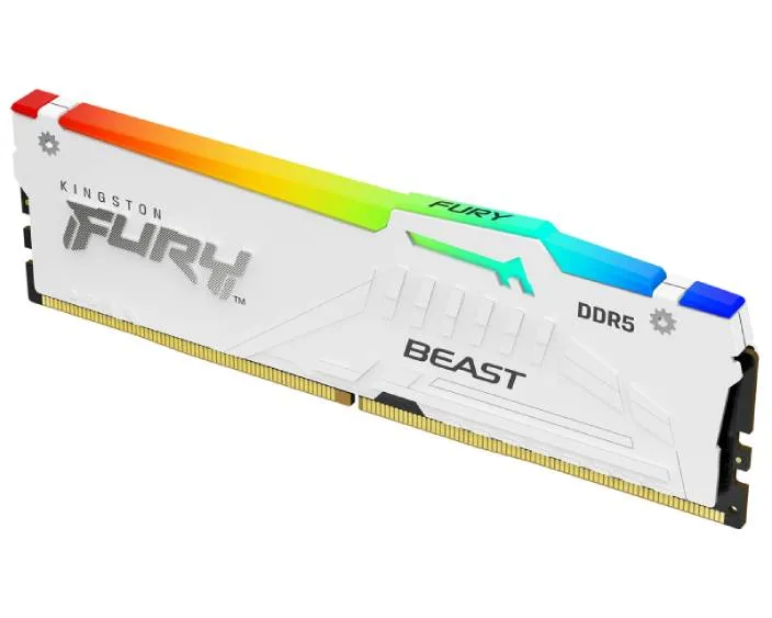 KINGSTON DIMM DDR5 32GB 5600MT/s KF556C36BWEA-32 Fury Beast RGB White Expo Slika 2