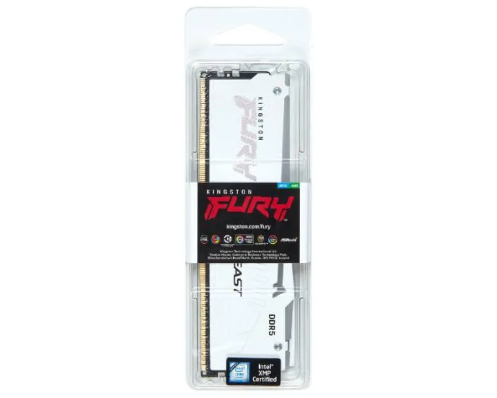 KINGSTON DIMM DDR5 32GB 5600MT/s KF556C36BWEA-32 Fury Beast RGB White Expo Slika 3