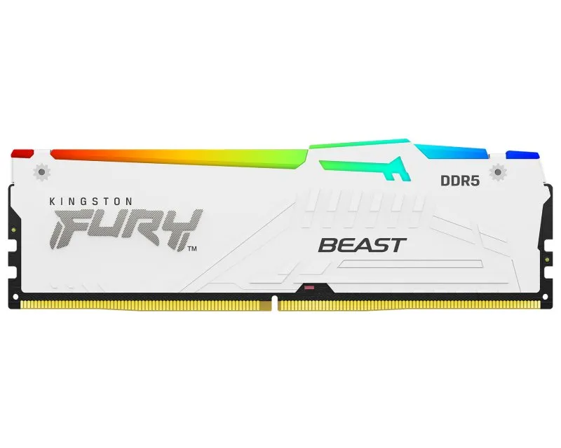 KINGSTON DIMM DDR5 64GB (2x32GB kit) 5200MT/s KF552C36BWEAK2-64 Fury Beast RGB White Expo Slika 2