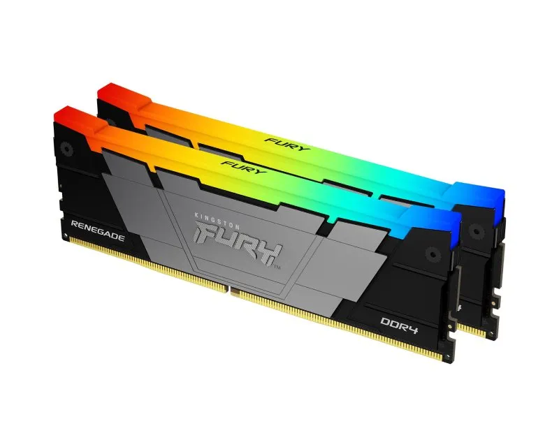 KINGSTON DIMM DDR4 64GB (2x32GB kit) 3200MT/s KF432C16RB2AK2/64 FURY Renegade Black RGB XMP Slika 1