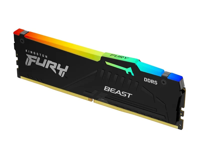 KINGSTON DIMM DDR5 16GB 6400MT/s KF564C32BBEA-16 FURY Beast Black RGB EXPO Slika 1