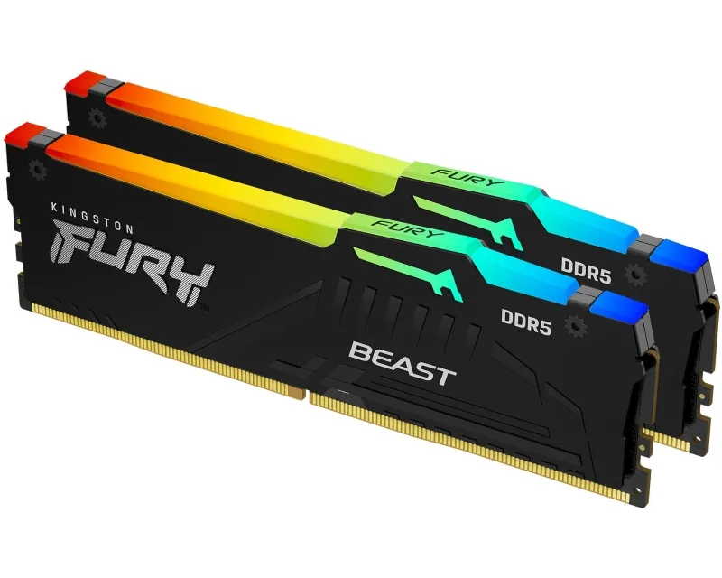 KINGSTON DIMM DDR5 64GB (2x32GB kit) 6400MT/s KF564C32BBAK2-64 FURY Beast Black XMP Slika 3