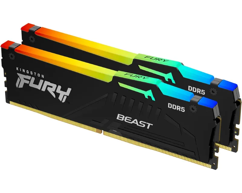KINGSTON DIMM DDR5 32GB (2x16GB kit) 6000MT/s KF560C36BBE2AK2-32 FURY Beast RGB EXPO Slika 1