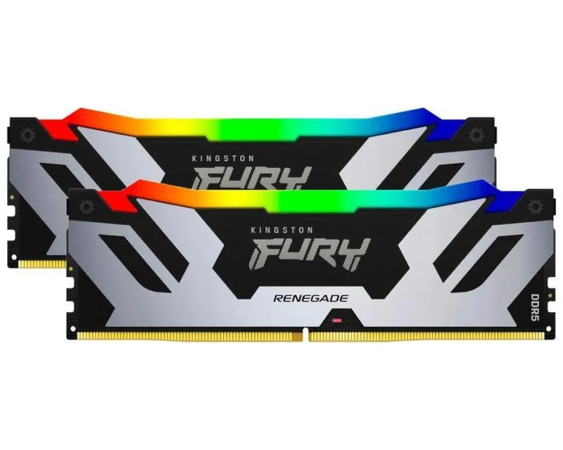 KINGSTON DIMM DDR5 48GB (2x24GB kit) 7200MT/s KF572C38RSAK2-48 FURY Renegade Silver RGB XMP Slika 2
