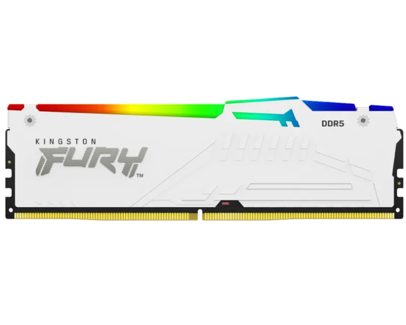 KINGSTON DIMM DDR5 32GB (2x16GB kit) 6000MT/s KF560C30BWEAK2-32 FURY Beast RGB White EXPO Slika 1