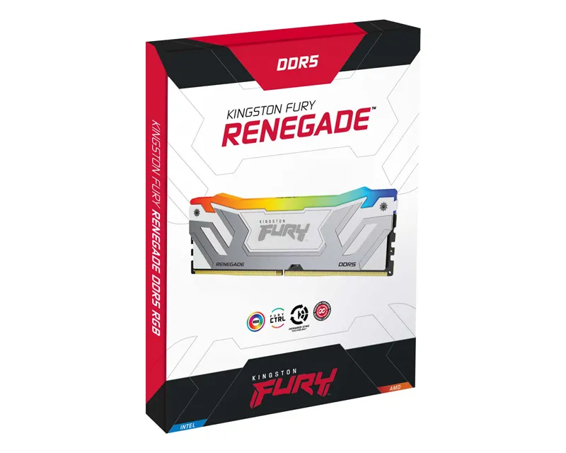 KINGSTON CUDIMM DDR5 24GB 8400MT/s KF584CU40RWA-24 FURY Renegade White RGB XMP Slika 3