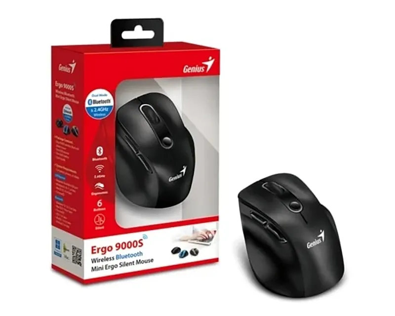 GENIUS Ergo 9000S Black USB Bežični crni miš Slika 7