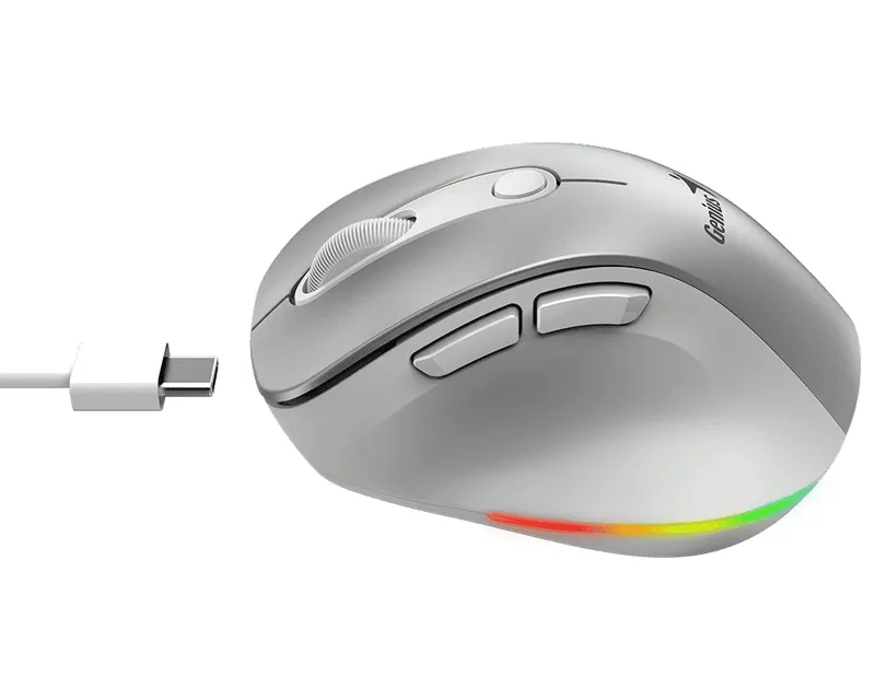 GENIUS Ergo 9000S Pro Silver USB Bežični sivi miš Slika 3