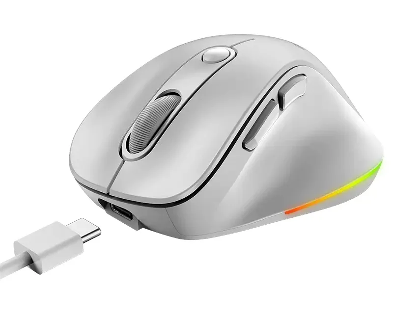 GENIUS Ergo 9000S Pro Pearl White USB Bežični Pine Wood miš Slika 2