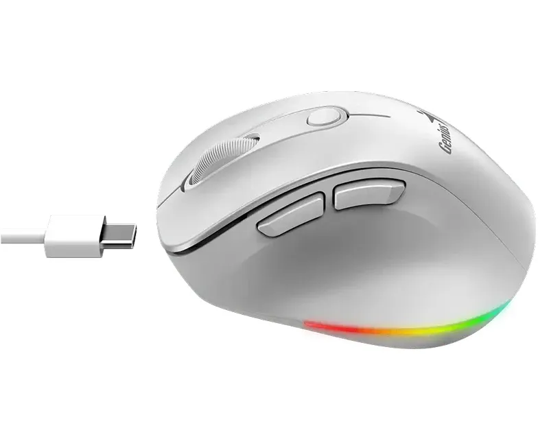 GENIUS Ergo 9000S Pro Pearl White USB Bežični Pine Wood miš Slika 3