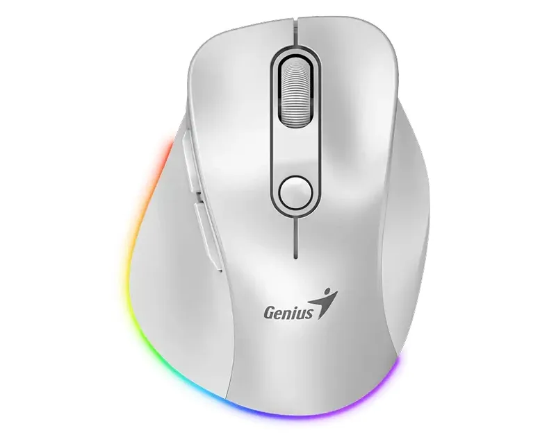 GENIUS Ergo 9000S Pro Pearl White USB Bežični Pine Wood miš Slika 1