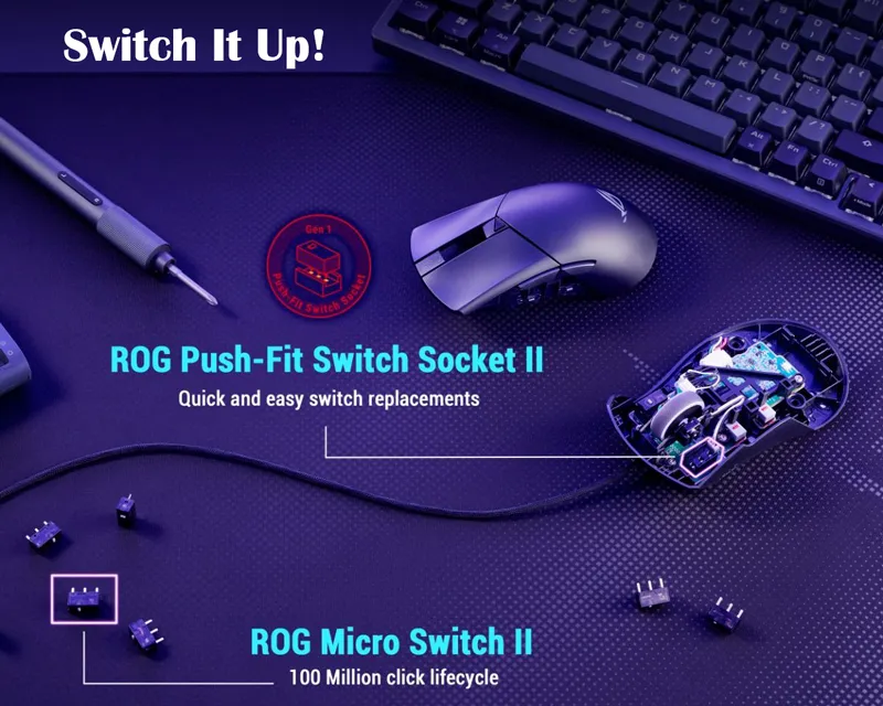 ASUS P523 ROG GLADIUS III CORE Gaming Optical USB crni miš  Slika 6